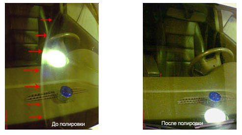Стоимость работ по полировке лобового стекла – 700 рублей/час
